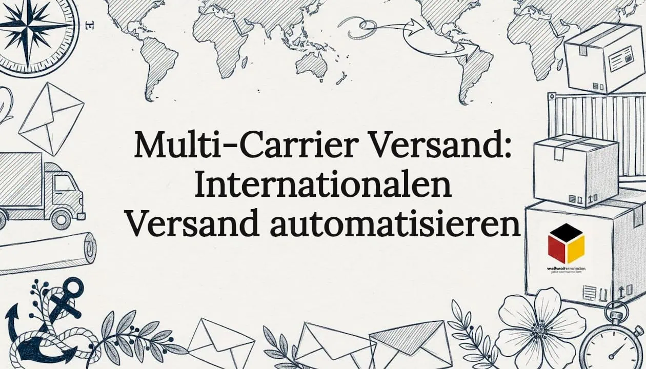Stimmungsvolle Titelgrafik rund um das Thema Versand mit mehreren Dienstleistern