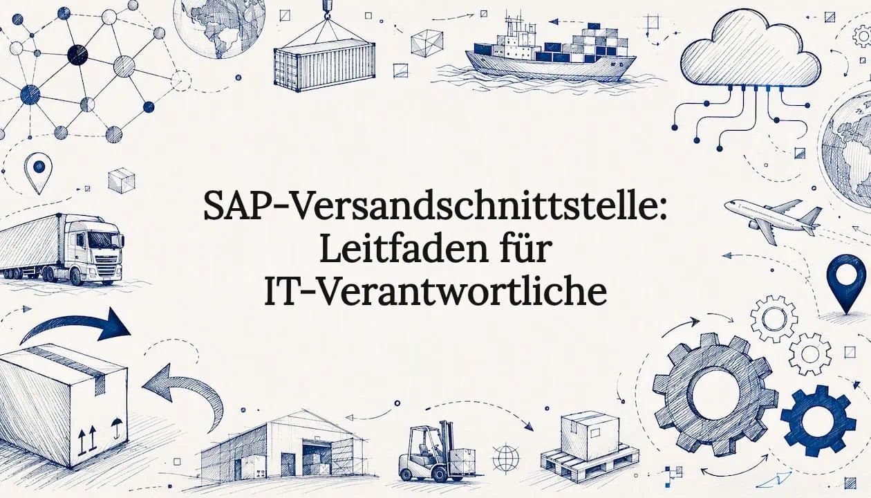 Stilvolle Titelgrafik zum Thema SAP-Versand-Integration