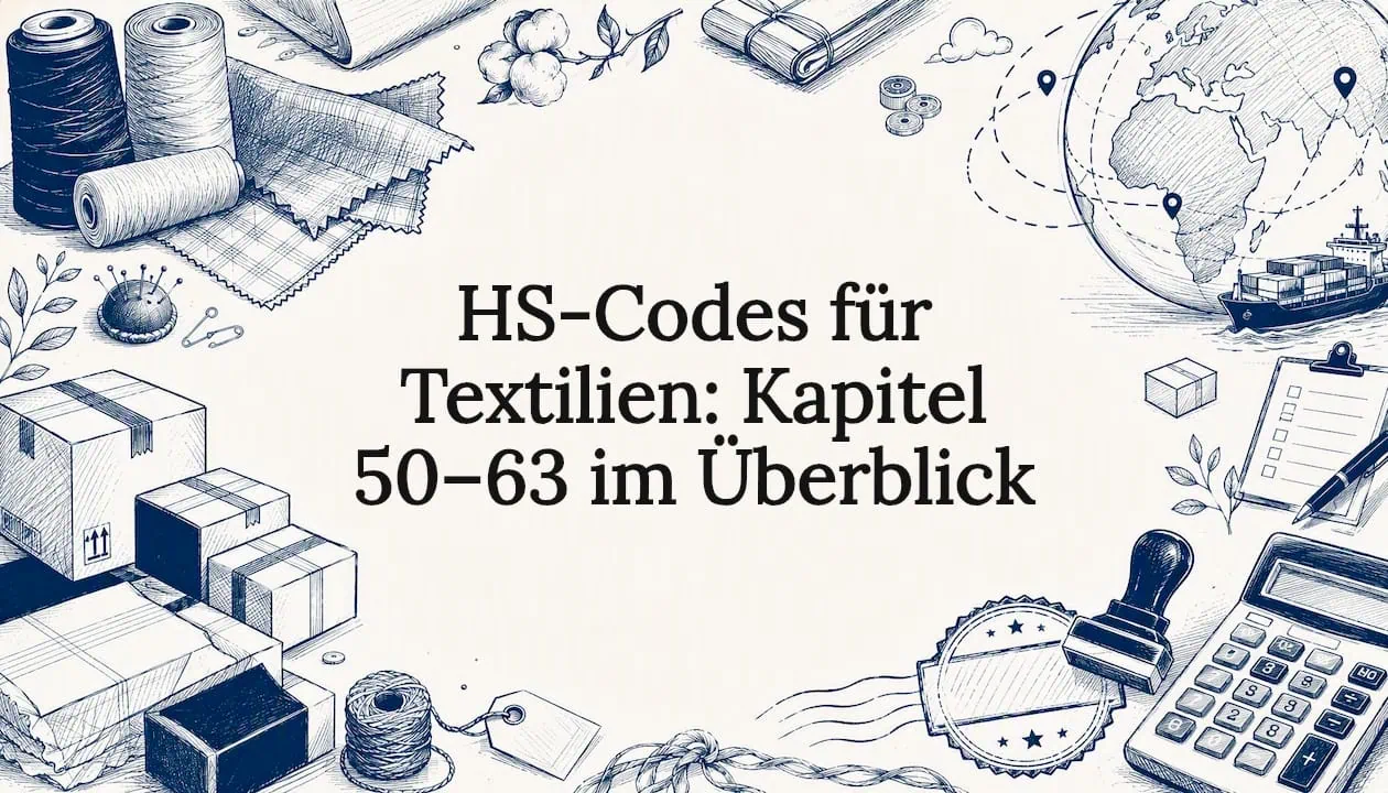 Stimmungsvolle Titelbild-Illustration mit Elementen aus der Textilwelt und dem Versandhandel