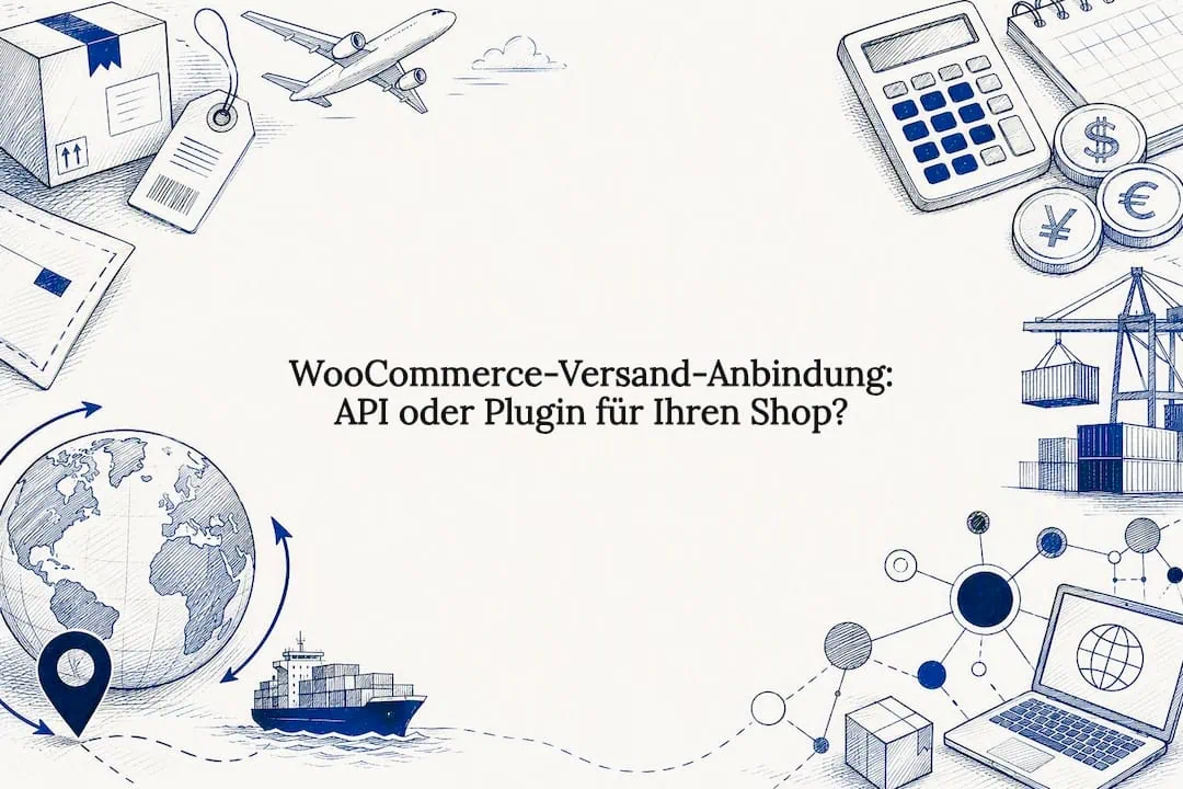 Dekorative Titelbild-Illustration für WooCommerce Versand Anbindung