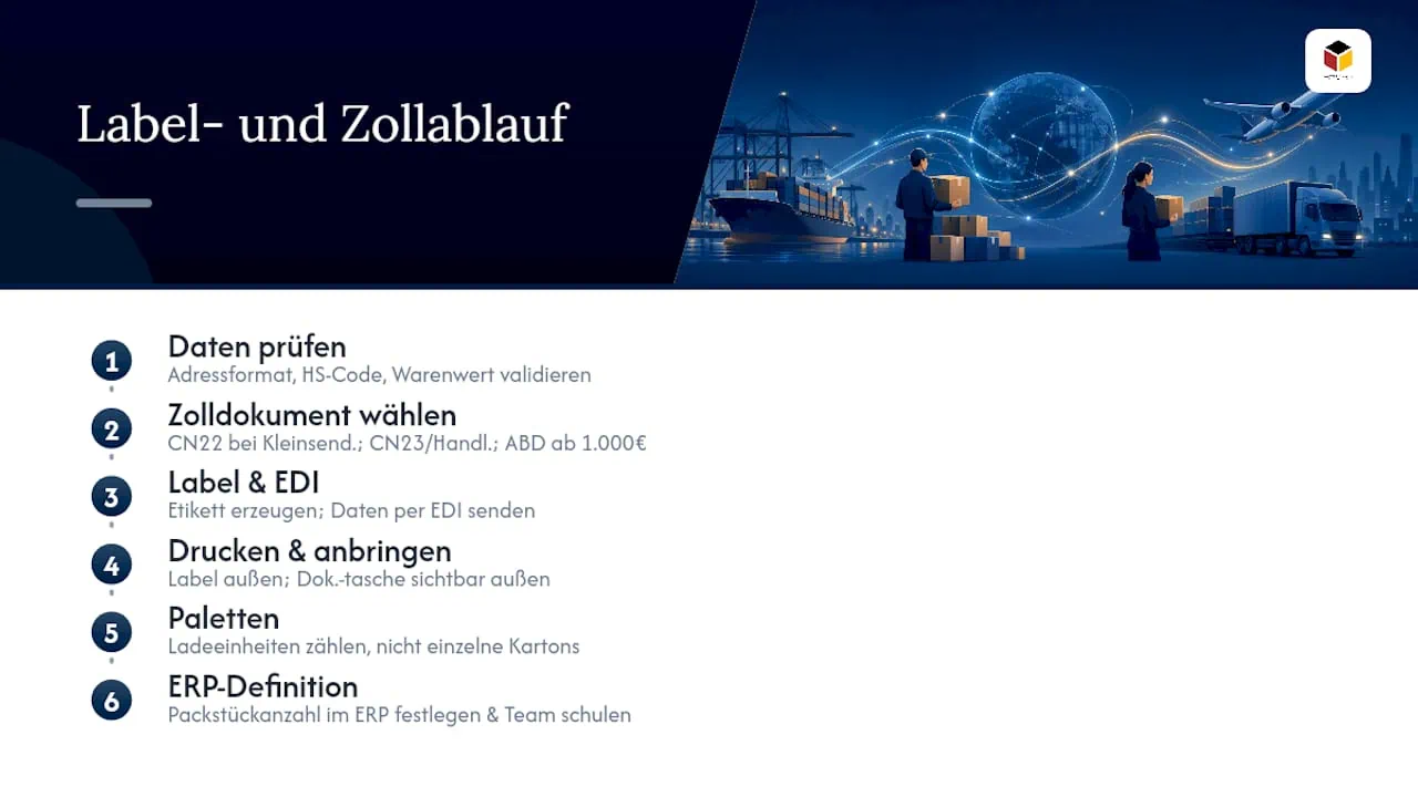 So erstellen Sie korrekte Labels und Zolldokumente — overview diagram