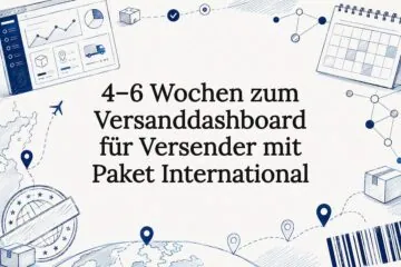 装饰性标题卡，配有航运仪表盘草图。