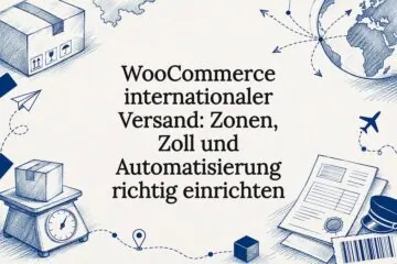 Dekorative Illustration für den internationalen Versand mit WooCommerce