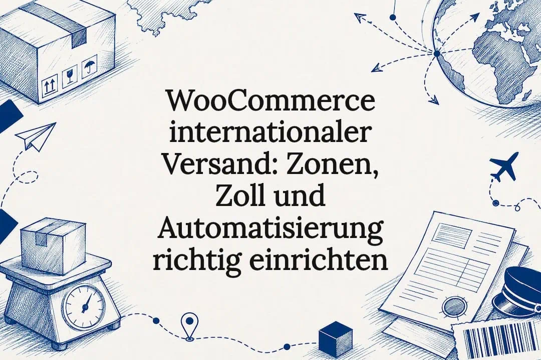 Dekorative Illustration für den internationalen Versand mit WooCommerce