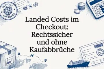 Titelbild mit Illustrationen zu Zoll und Versand