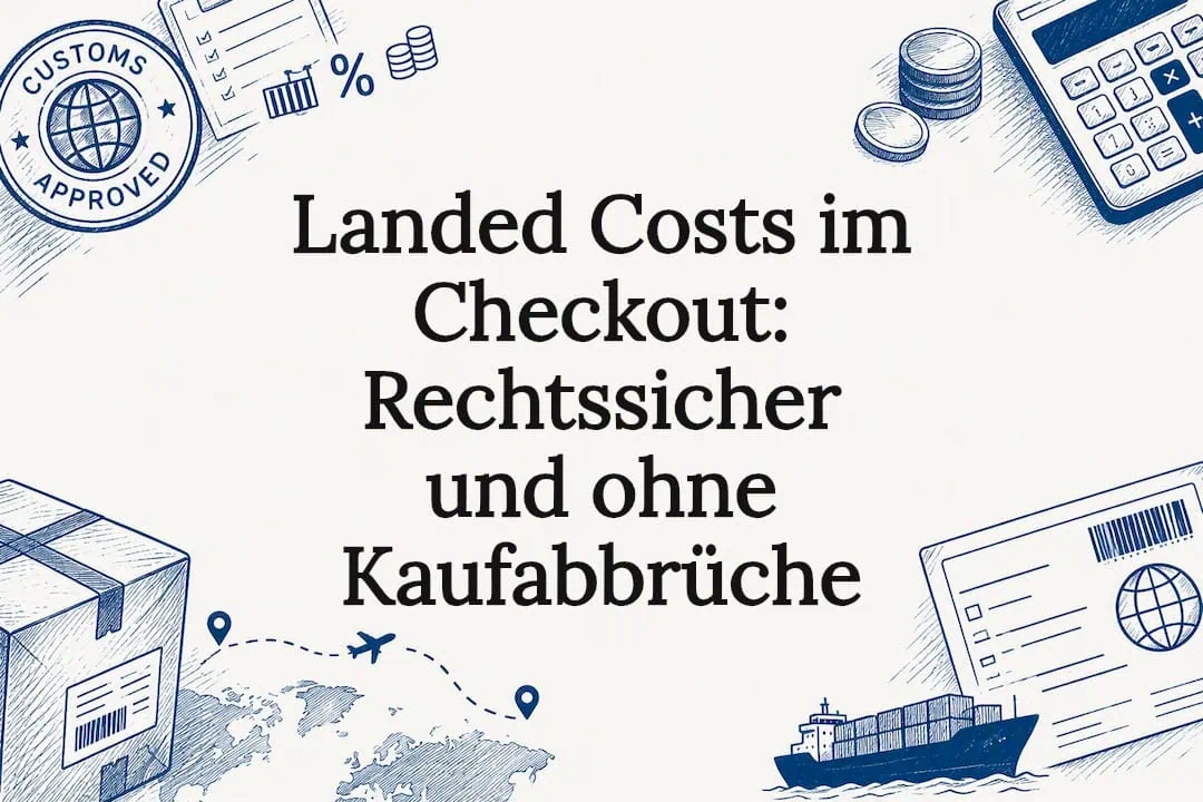Titelbild mit Illustrationen zu Zoll und Versand