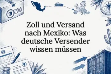 Dekorative Titelseite zu Zoll und Versand
