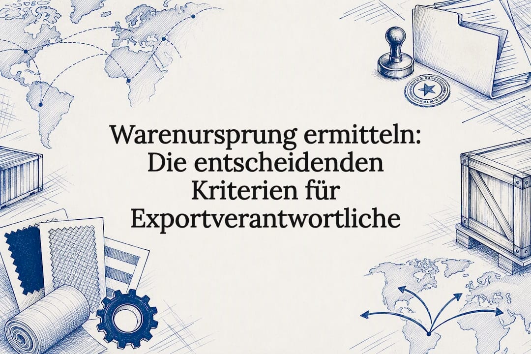 Titelblatt zur Feststellung des Warenursprungs