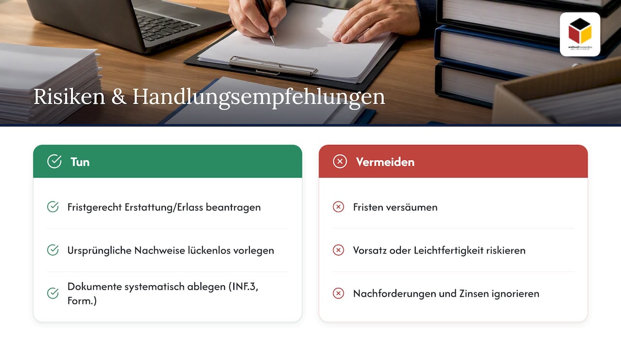 Risiken, Folgen einer Aberkennung und Haftungsfragen — overview diagram