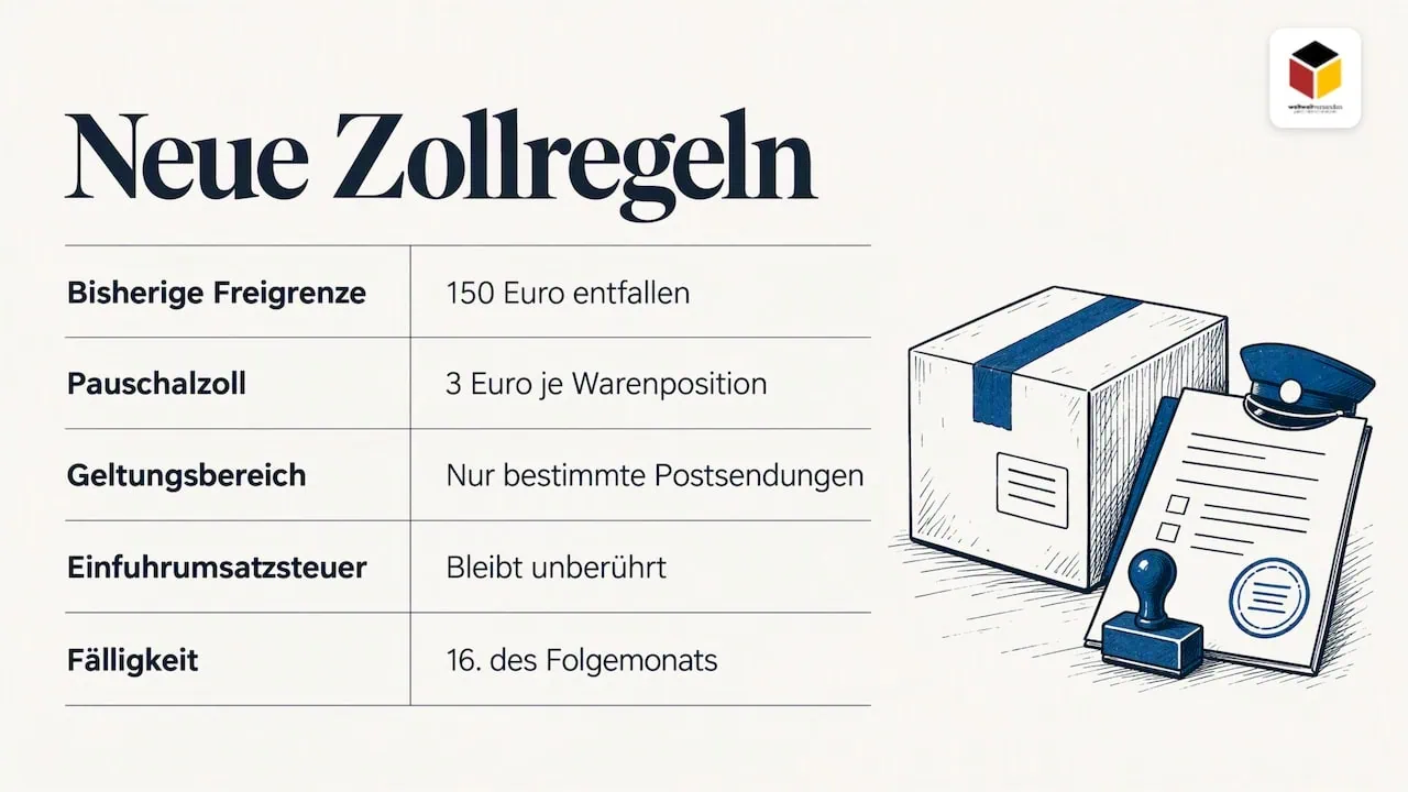 Wegfall der 150-Euro-Freigrenze und die neue Pauschalverzollung — overview diagram