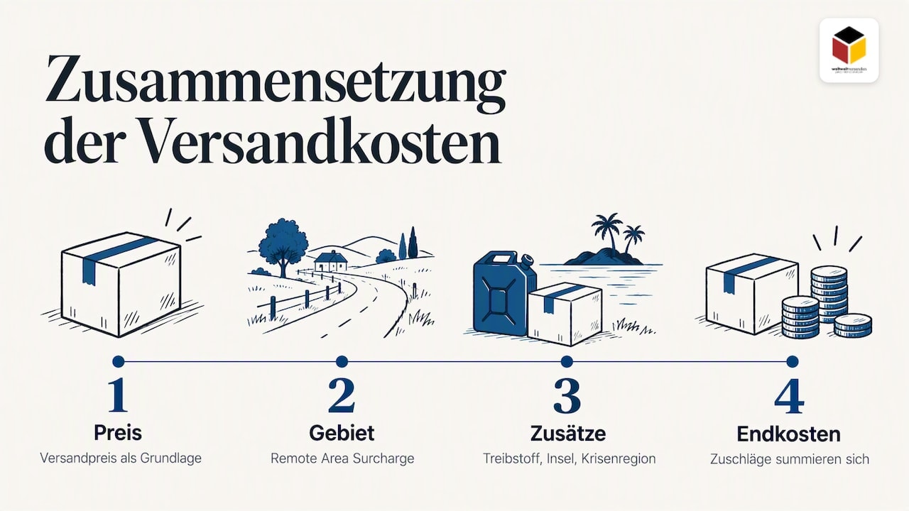 Mögliche Zuschläge summieren sich zum Versandpreis