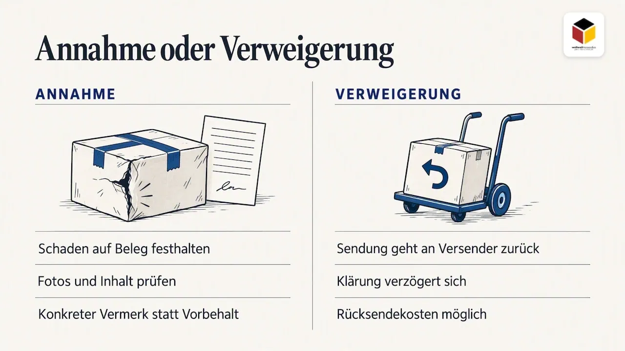 Folgen von Annahme und Annahmeverweigerung