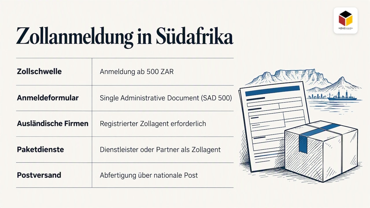 Ab welchem Warenwert eine Zollanmeldung nötig ist — overview diagram