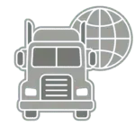 Camion per spedizioni internazionali davanti a Globus, azienda di logistica e trasporti.