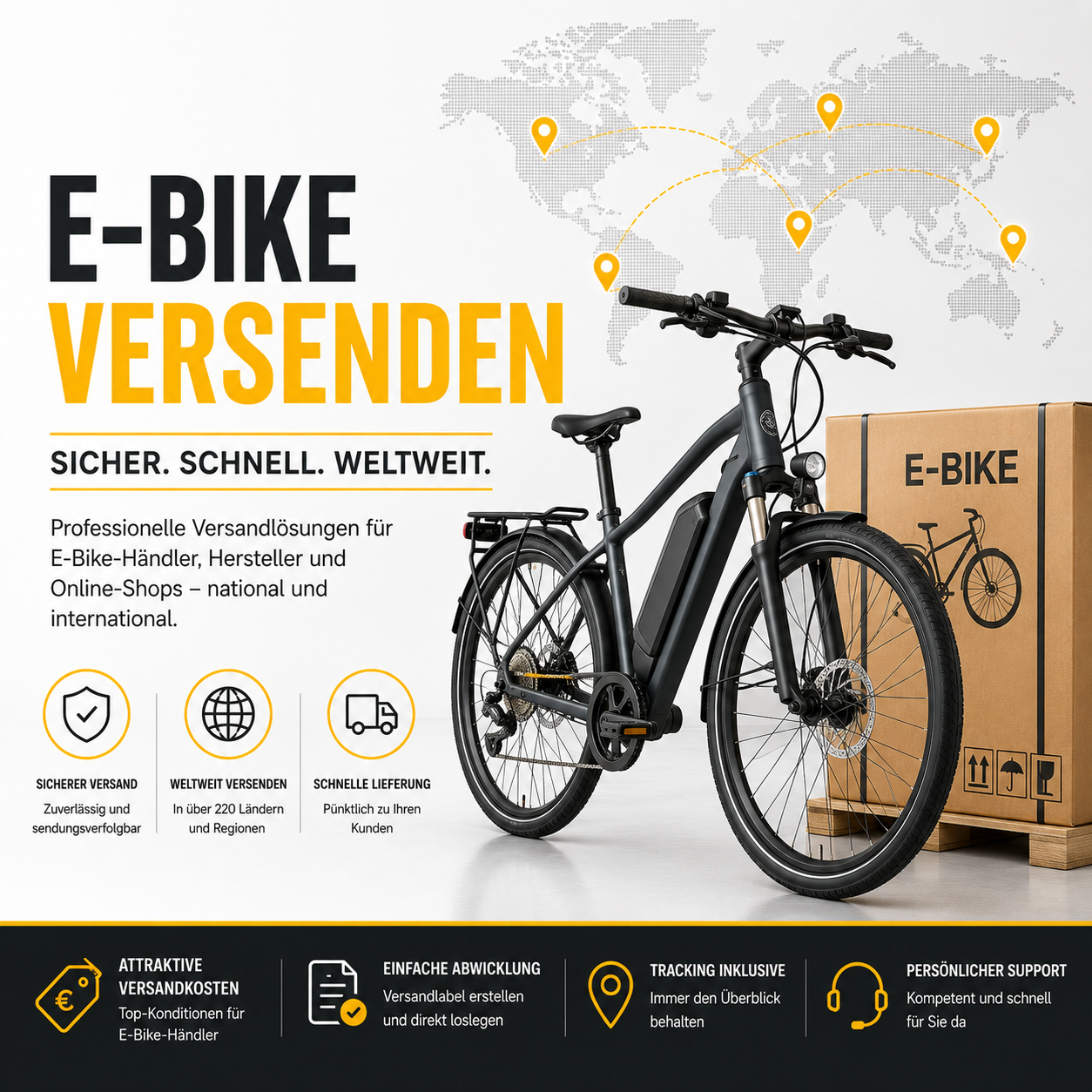 E-Bike versenden - national und international