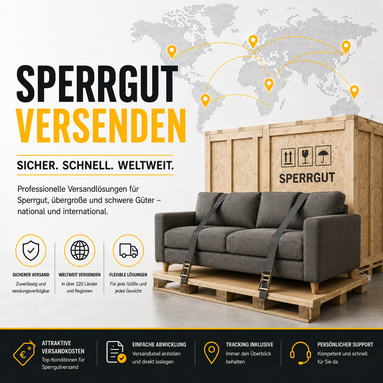 Sperrgut versenden - national und international