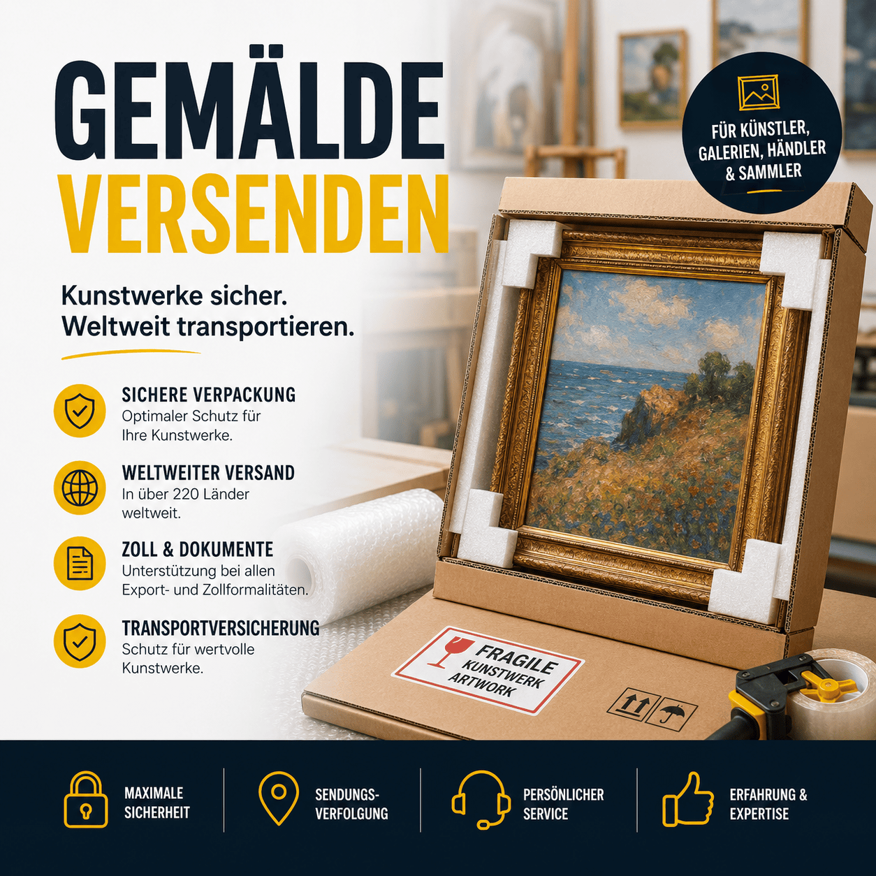 Gemälde versenden - national und international