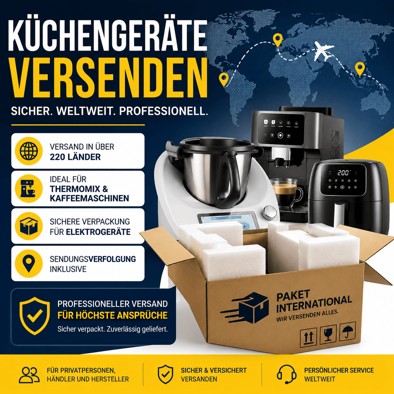Küchengeräte versenden - egal ob Kaffeemaschine oder Toaster