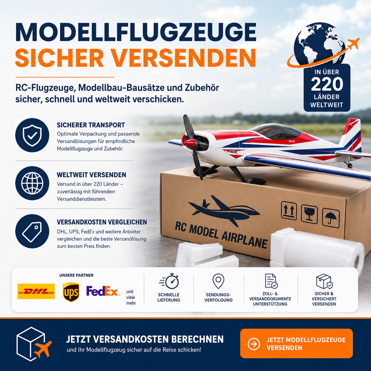 Modellflugzeuge versenden