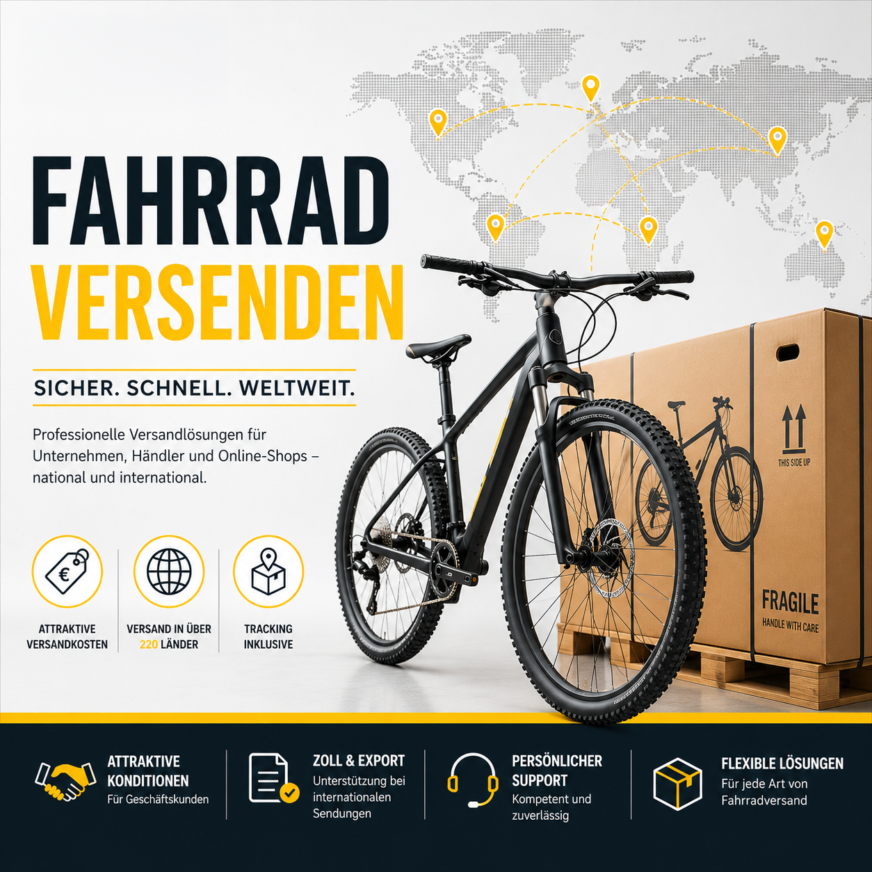 Fahrradversand weltweit sicher und schnell