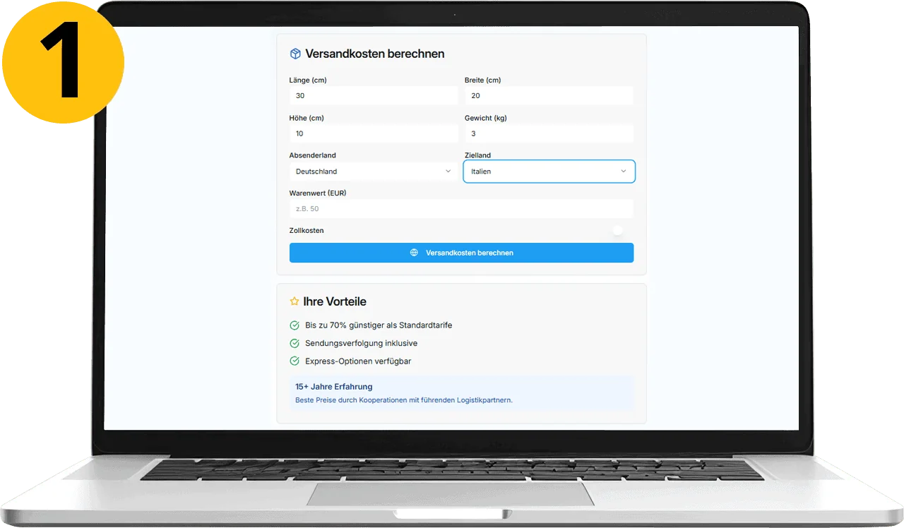 Versandkostenrechner für einfachen internationalen Versand