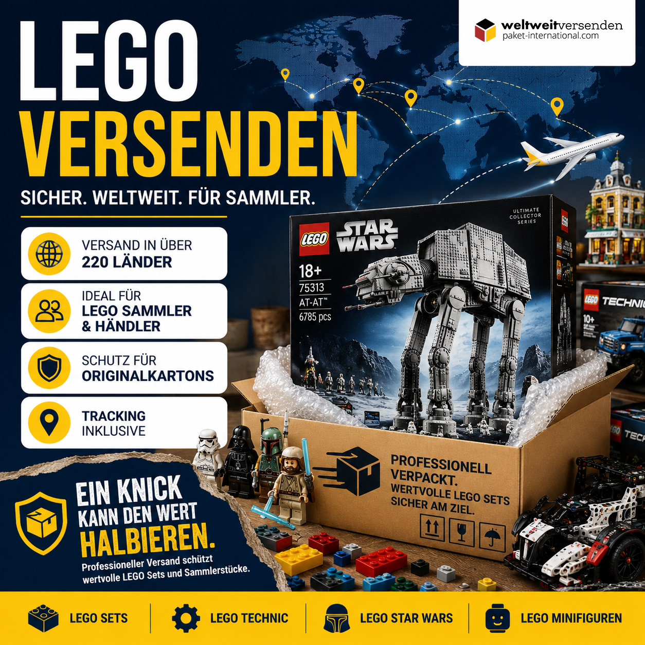 Lego versenden - national und international