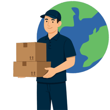 Mann mit Paket