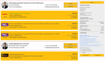 Versandkostenrechner Ergebnisse weltweitversenden