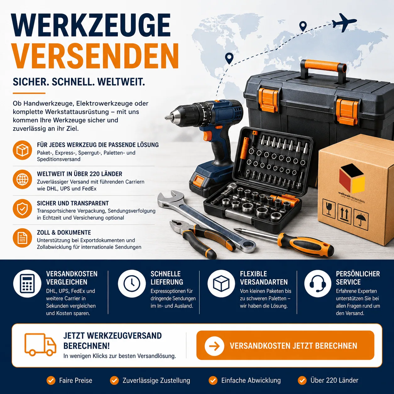 Werkzeuge versenden